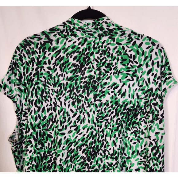 Dana Buchman 2X $68 Green Leafy Print Liquid Knit Dress Plus Botanical - Picture 7 of 11